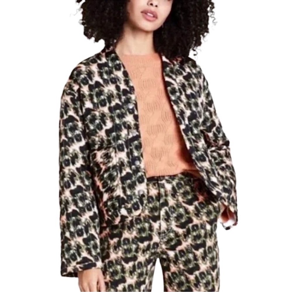 Rachel Comey x Target Olive Crayon Leopard Quilted Jacket/ Size: Large
